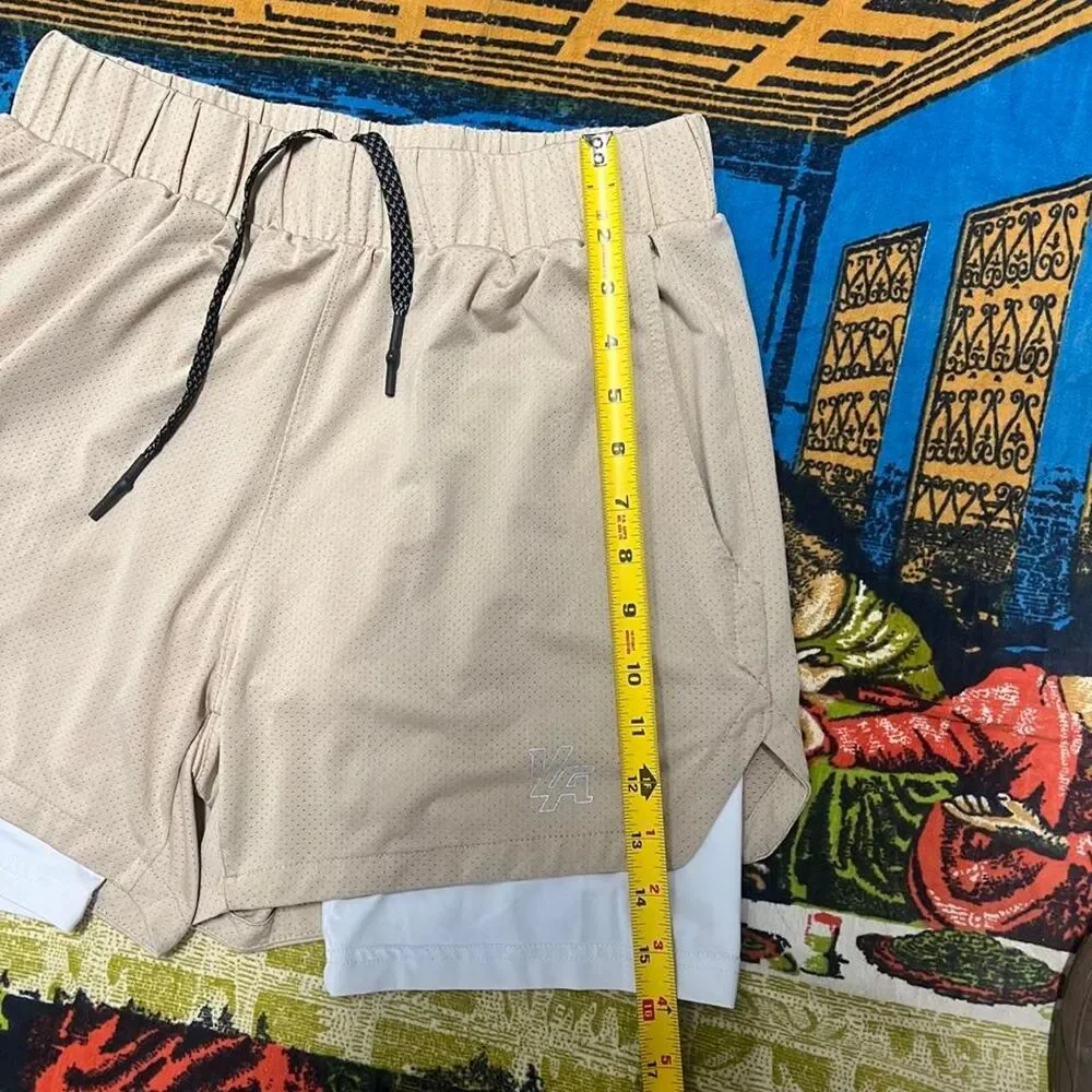 YoungLa cream mesh shorts Size medium 4